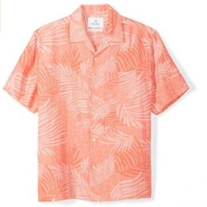 Men's Relaxed-Fit Silk Tropical Leaves Shirt